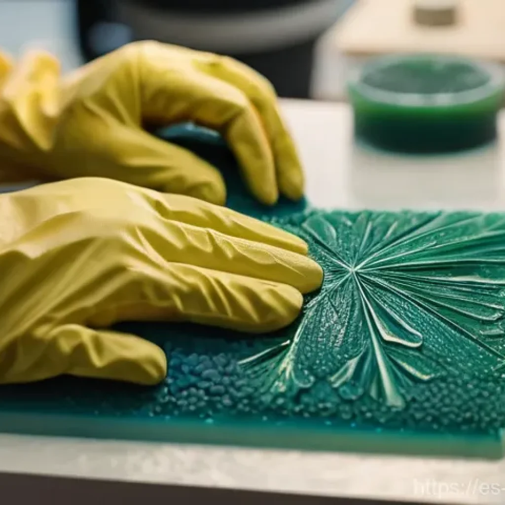 피규어와 3D 프린터 활용법 - **Prompt:** A focused, high-angle shot capturing a skilled artisan's hands carefully removing suppor...