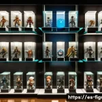 피규어 한정판 거래 시 주의사항 - A detailed scene of a collector's display shelf featuring limited edition anime figures from popular...