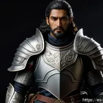 피규어 사진 촬영 팁 - A highly detailed collectible fantasy figure posed majestically on a neutral black background with s...