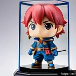 피규어 커뮤니티에서 인기 있는 주제 - A highly detailed limited edition anime figure displayed in a UV-protected glass showcase, represent...
